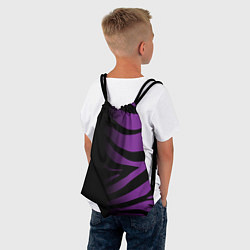 Рюкзак-мешок Фиолетовый с черными полосками зебры, цвет: 3D-принт — фото 2