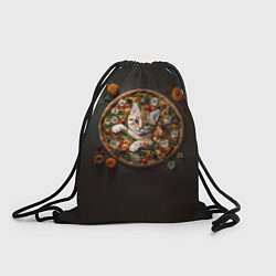 Рюкзак-мешок Кот в пицце, цвет: 3D-принт