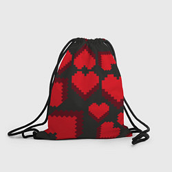 Рюкзак-мешок Pixel hearts, цвет: 3D-принт