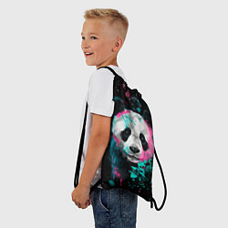 Рюкзак-мешок Панда в розовом и голубом - нейронная сеть, цвет: 3D-принт — фото 2