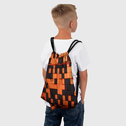 Рюкзак-мешок Чёрные и оранжевые кубики, цвет: 3D-принт — фото 2