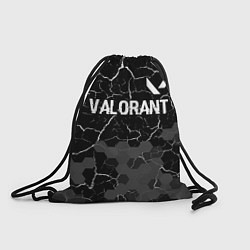 Рюкзак-мешок Valorant glitch на темном фоне: символ сверху, цвет: 3D-принт