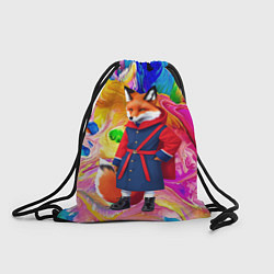 Рюкзак-мешок Лисичка-модница - нейросеть, цвет: 3D-принт