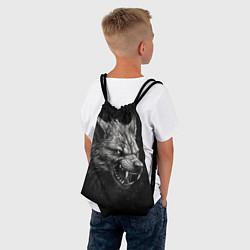 Рюкзак-мешок Волк - grunge style, цвет: 3D-принт — фото 2