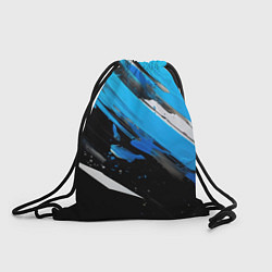 Рюкзак-мешок Black blue white, цвет: 3D-принт