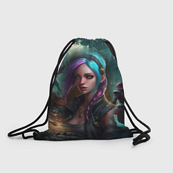 Рюкзак-мешок Jinx art Arcane League of Legends, цвет: 3D-принт