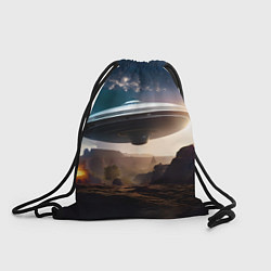 Рюкзак-мешок НЛО над горами, цвет: 3D-принт