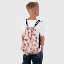 Рюкзак-мешок Паттерн клубника и цветы, цвет: 3D-принт — фото 2