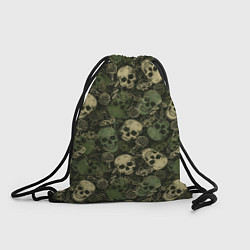 Рюкзак-мешок Камуфляж с черепами и грибами, цвет: 3D-принт