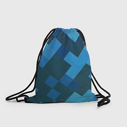 Рюкзак-мешок Синий прямоугольный паттерн, цвет: 3D-принт