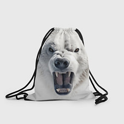 Рюкзак-мешок Агрессивный белый медведь, цвет: 3D-принт