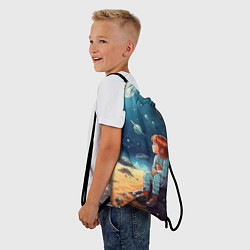 Рюкзак-мешок Космическая путешественница: арт нейросети, цвет: 3D-принт — фото 2