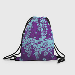 Рюкзак-мешок Blue flowers, цвет: 3D-принт