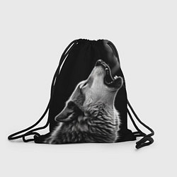 Рюкзак-мешок Воющий волк в ночи, цвет: 3D-принт