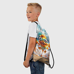 Рюкзак-мешок Веселая рыбка в очках, цвет: 3D-принт — фото 2
