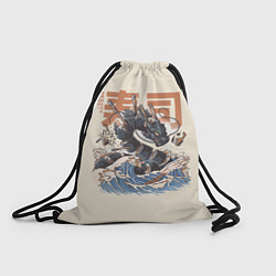 Рюкзак-мешок Суши дракон с иероглифами в японском стиле, цвет: 3D-принт