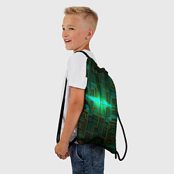 Рюкзак-мешок Тёмно-зелёная электросхема, цвет: 3D-принт — фото 2