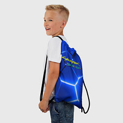 Рюкзак-мешок Киберпанк призрачная свобода синий неон, цвет: 3D-принт — фото 2