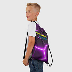 Рюкзак-мешок Киберпанк призрачная свобода фиолетовый неон, цвет: 3D-принт — фото 2