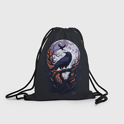 Рюкзак-мешок Ворон и луна от нейросети, цвет: 3D-принт