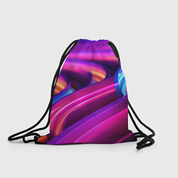 Рюкзак-мешок Неоновые абстрактные волны, цвет: 3D-принт