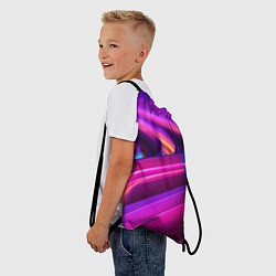 Рюкзак-мешок Неоновые абстрактные волны, цвет: 3D-принт — фото 2