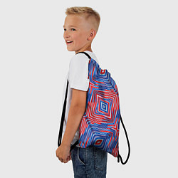 Рюкзак-мешок Красно-синие абстрактные полосы, цвет: 3D-принт — фото 2