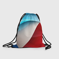 Рюкзак-мешок Белые синие и красные волны, цвет: 3D-принт