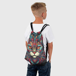 Рюкзак-мешок Голова шикарного кота в узорах, цвет: 3D-принт — фото 2