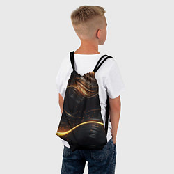 Рюкзак-мешок Золотистые волны, цвет: 3D-принт — фото 2