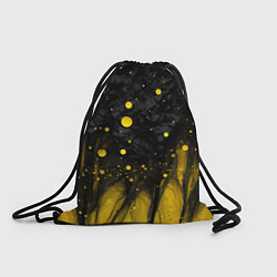Рюкзак-мешок Желтые брызги на черном фоне, цвет: 3D-принт