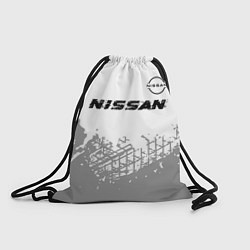 Рюкзак-мешок Nissan speed на светлом фоне со следами шин: симво, цвет: 3D-принт