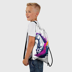 Рюкзак-мешок Единорог в красках, цвет: 3D-принт — фото 2