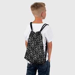 Рюкзак-мешок Кольца на черном, цвет: 3D-принт — фото 2