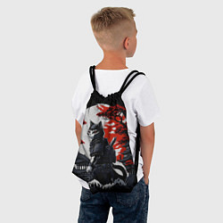 Рюкзак-мешок Котик ниндзя - мрачный, цвет: 3D-принт — фото 2