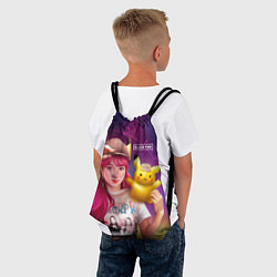 Рюкзак-мешок Jisoo and Pikachu, цвет: 3D-принт — фото 2
