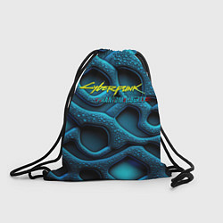 Рюкзак-мешок Cyberpunk 2077 phantom liberty blue abstract, цвет: 3D-принт