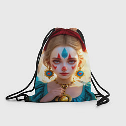 Рюкзак-мешок Девушка арлекин с воздушными шарами, цвет: 3D-принт