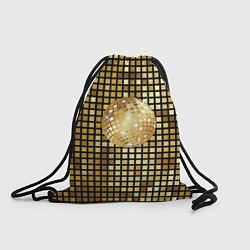 Рюкзак-мешок Золотой диско шар и золотая мозаика, цвет: 3D-принт