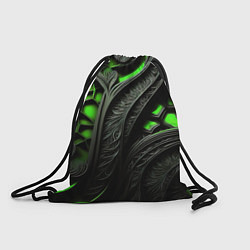 Рюкзак-мешок Green black abstract, цвет: 3D-принт
