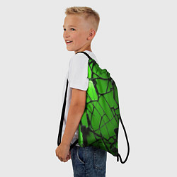 Рюкзак-мешок Зеленое треснутое стекло, цвет: 3D-принт — фото 2