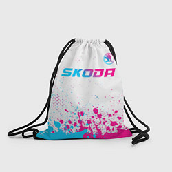 Мешок для обуви Skoda neon gradient style: символ сверху