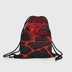 Рюкзак-мешок CS GO red neon texture, цвет: 3D-принт