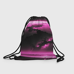 Рюкзак-мешок Сай фай пейзаж в черно розовых тонах, цвет: 3D-принт