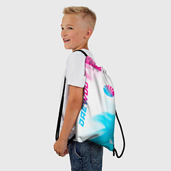 Рюкзак-мешок Daewoo neon gradient style: надпись, символ, цвет: 3D-принт — фото 2