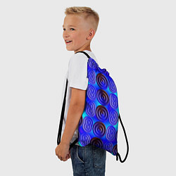 Рюкзак-мешок Синий шашечный мотив, цвет: 3D-принт — фото 2