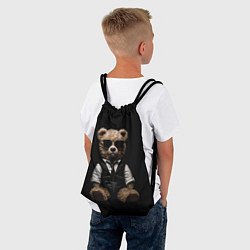 Рюкзак-мешок Плюшевый мишка в очках, цвет: 3D-принт — фото 2