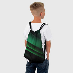 Рюкзак-мешок Черно зеленые полосы, цвет: 3D-принт — фото 2