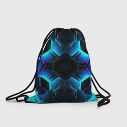 Рюкзак-мешок Неоновые синие плиты, цвет: 3D-принт