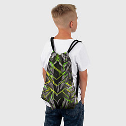 Рюкзак-мешок Киберпанк линии зелёные, цвет: 3D-принт — фото 2